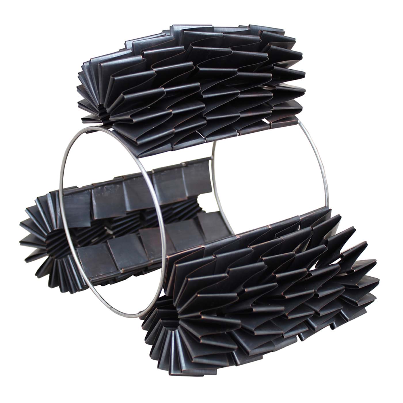 Fluid Circle Form, Steel & Folded Oxidized Copper
